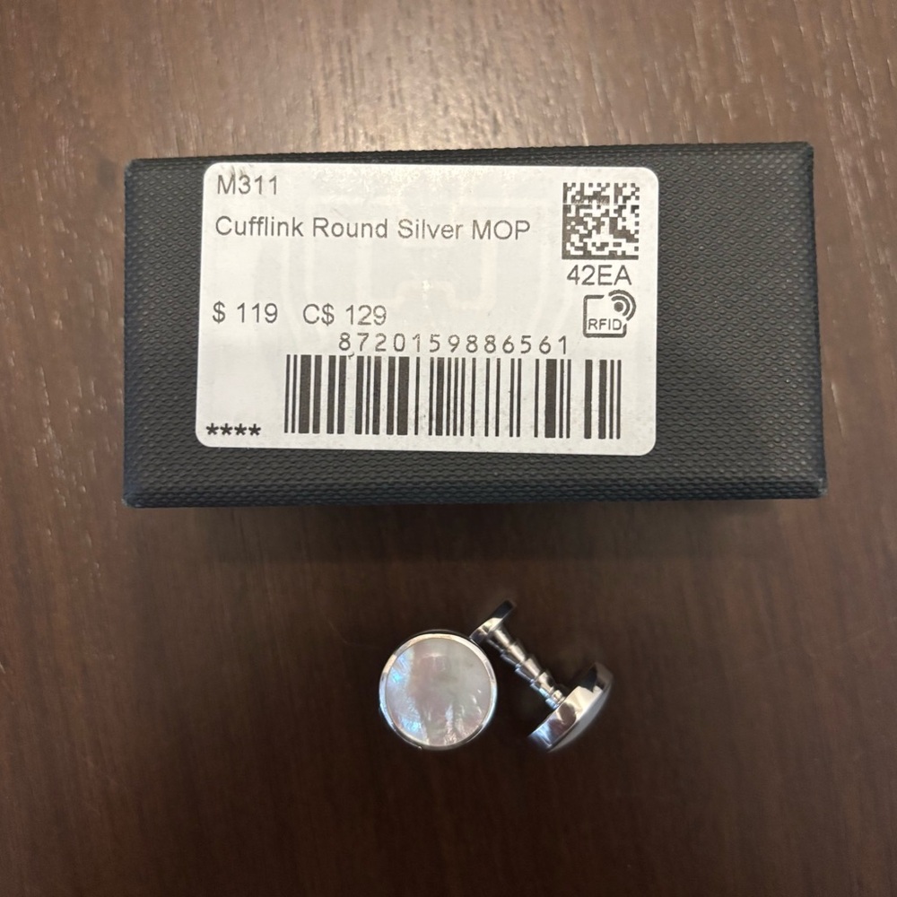 Suitsupply Mother of Pearl Silver Cufflinks